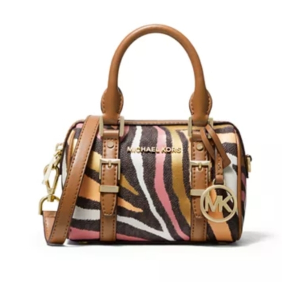 Michael Kors Bedford Legacy Zebra Colorful Travel Medium Duffel Crossbody - Picture 2 of 16